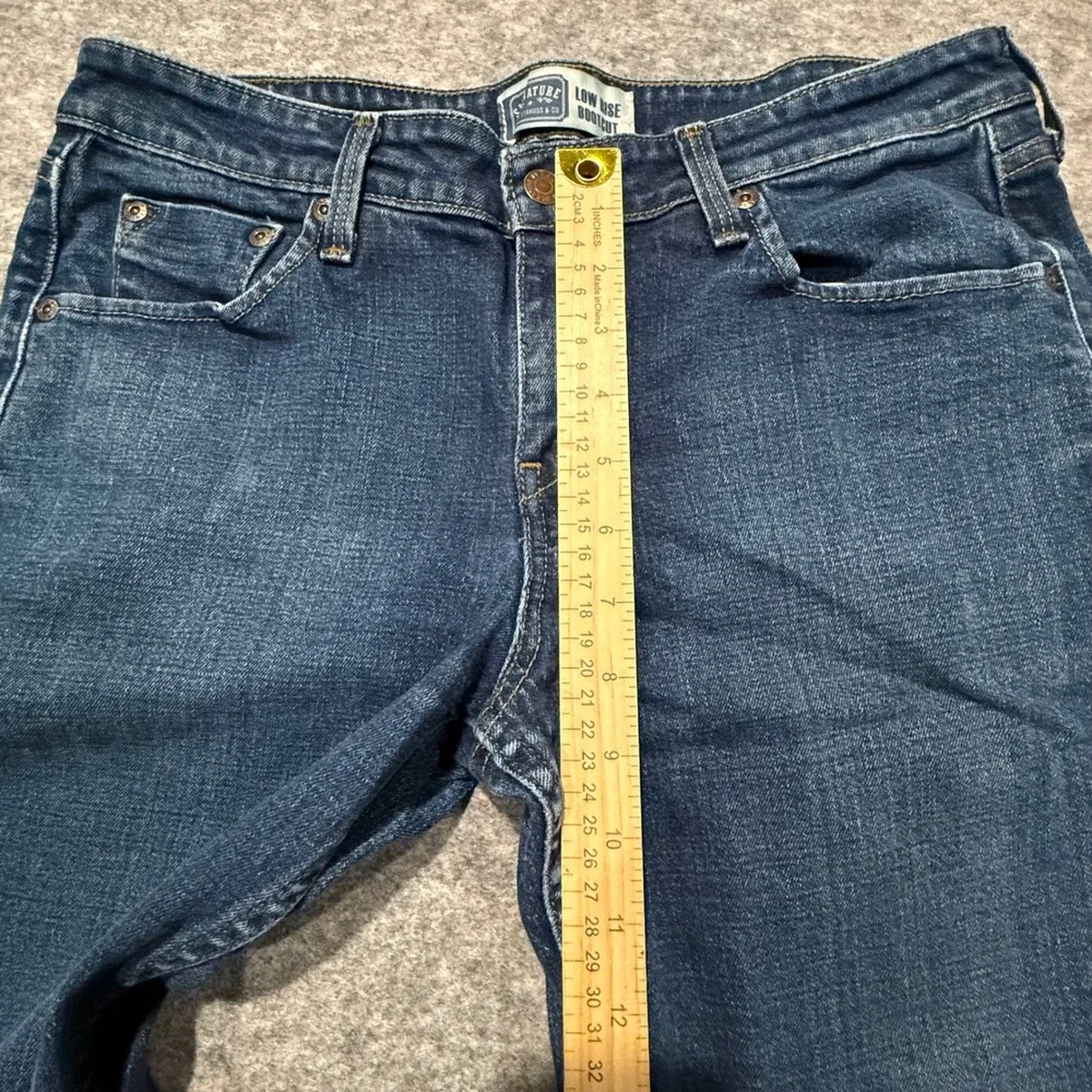 Levi Strauss Signature Bootcut Jeans Dark Wash Low Rise Size 10 S Petite Wide‎